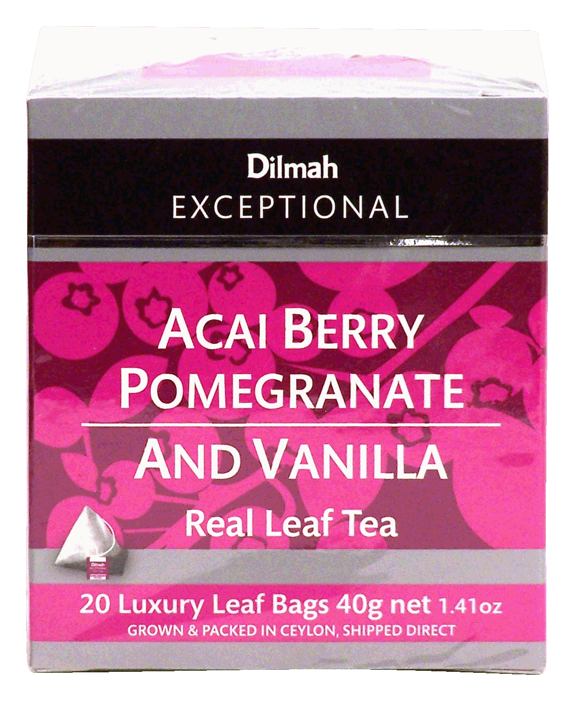 Dilmah Exceptional acai berry pomegranate and vanilla real leaf tea, 20-bags Full-Size Picture